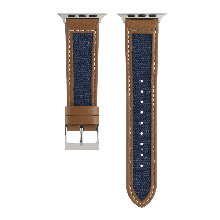 Canvas Leather Watch Band For Apple Watch Series 9&8&7 41mm / SE 3&SE 2&6&SE&5&4 40mm / 3&2&1 38mm(2) by bashfashion