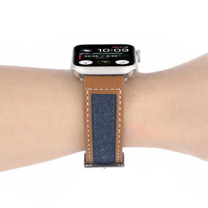 Canvas Leather Watch Band For Apple Watch Series 9&8&7 41mm / SE 3&SE 2&6&SE&5&4 40mm / 3&2&1 38mm(2) by bashfashion