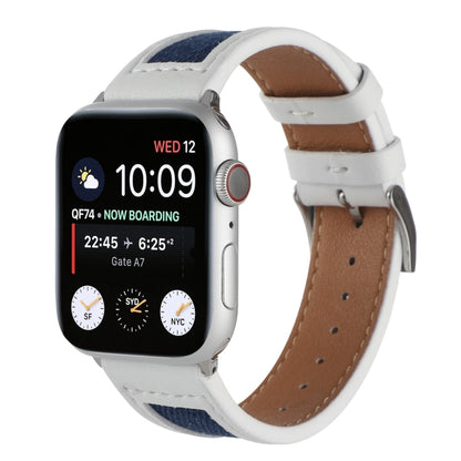 Canvas Leather Watch Band For Apple Watch Series 9&8&7 41mm / SE 3&SE 2&6&SE&5&4 40mm / 3&2&1 38mm(3) by bashfashion
