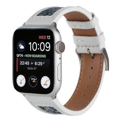 Canvas Leather Watch Band For Apple Watch Series 9&8&7 41mm / SE 3&SE 2&6&SE&5&4 40mm / 3&2&1 38mm(6) by bashfashion