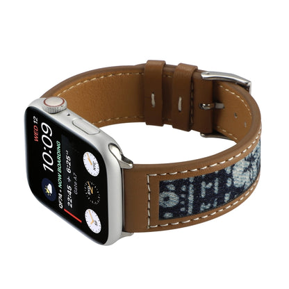 Canvas Leather Watch Band For Apple Watch Series 9&8&7 41mm / SE 3&SE 2&6&SE&5&4 40mm / 3&2&1 38mm(7) by bashfashion