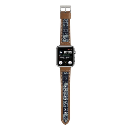 Canvas Leather Watch Band For Apple Watch Series 9&8&7 41mm / SE 3&SE 2&6&SE&5&4 40mm / 3&2&1 38mm(7) by bashfashion