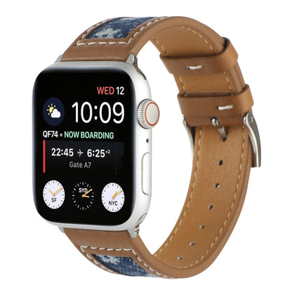 Canvas Leather Watch Band For Apple Watch Series 9&8&7 41mm / SE 3&SE 2&6&SE&5&4 40mm / 3&2&1 38mm(8) by bashfashion