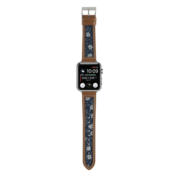 Canvas Leather Watch Band For Apple Watch Series 9&8&7 41mm / SE 3&SE 2&6&SE&5&4 40mm / 3&2&1 38mm(8) by bashfashion
