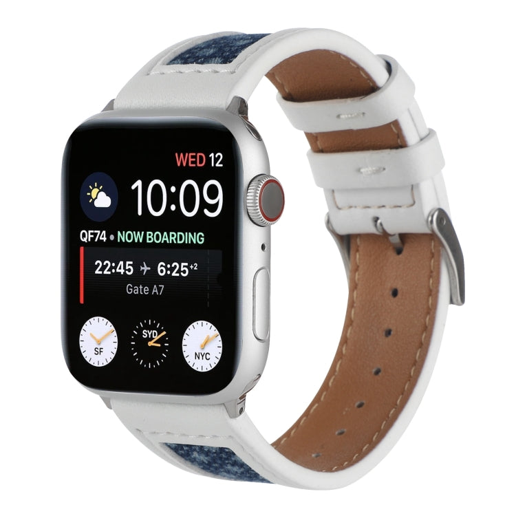 Canvas Leather Watch Band For Apple Watch Ultra 49mm&Watch Ultra 2 49mm / Series 9&8&7 45mm / SE 3&SE 2&6&SE&5&4 44mm / 3&2&1 42mm(1) by bashfashion