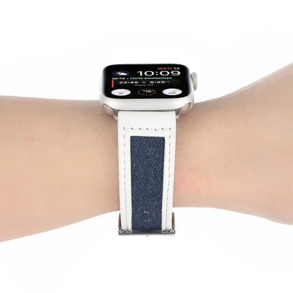 Canvas Leather Watch Band For Apple Watch Ultra 49mm&Watch Ultra 2 49mm / Series 9&8&7 45mm / SE 3&SE 2&6&SE&5&4 44mm / 3&2&1 42mm(3) by bashfashion