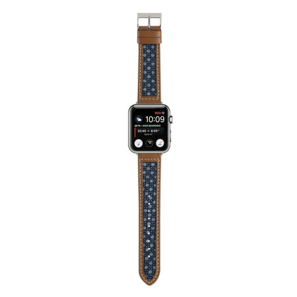 Canvas Leather Watch Band For Apple Watch Ultra 49mm&Watch Ultra 2 49mm / Series 9&8&7 45mm / SE 3&SE 2&6&SE&5&4 44mm / 3&2&1 42mm(4) by bashfashion