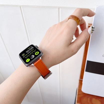 Leather Watch Band For Apple Watch Series 9&8&7 41mm / SE 3&SE 2&6&SE&5&4 40mm / 3&2&1 38mm(Black) by bashfashion