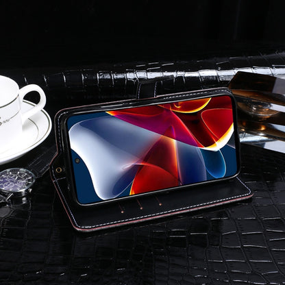 For Motorola Edge S30 idewei Crocodile Texture Leather Phone Case(Dark Blue) by idewei