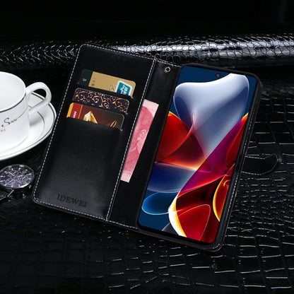 For Motorola Edge S30 idewei Crocodile Texture Leather Phone Case(Dark Blue) by idewei