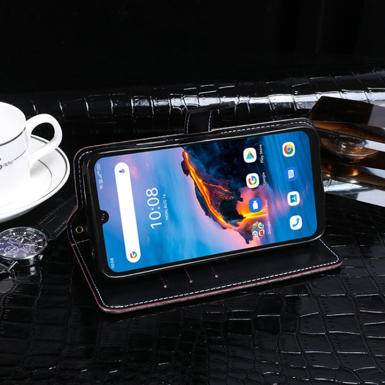 For Umidigi Bison Pro idewei Crocodile Texture Leather Phone Case(Black) by idewei