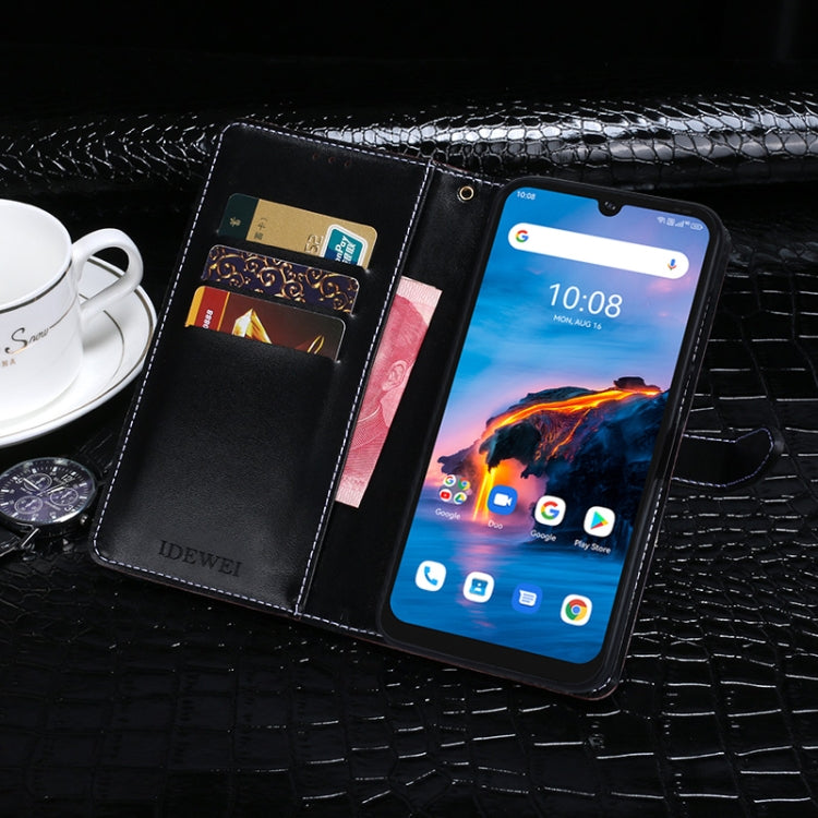 For Umidigi Bison Pro idewei Crocodile Texture Leather Phone Case(Black) by idewei
