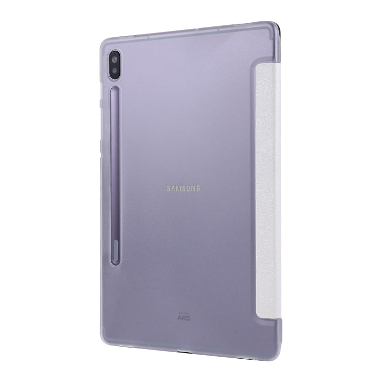 For Samsung Galaxy Tab S8 / Tab S7 Silk Texture Flip Leather Tablet Case(White) by bashfashion