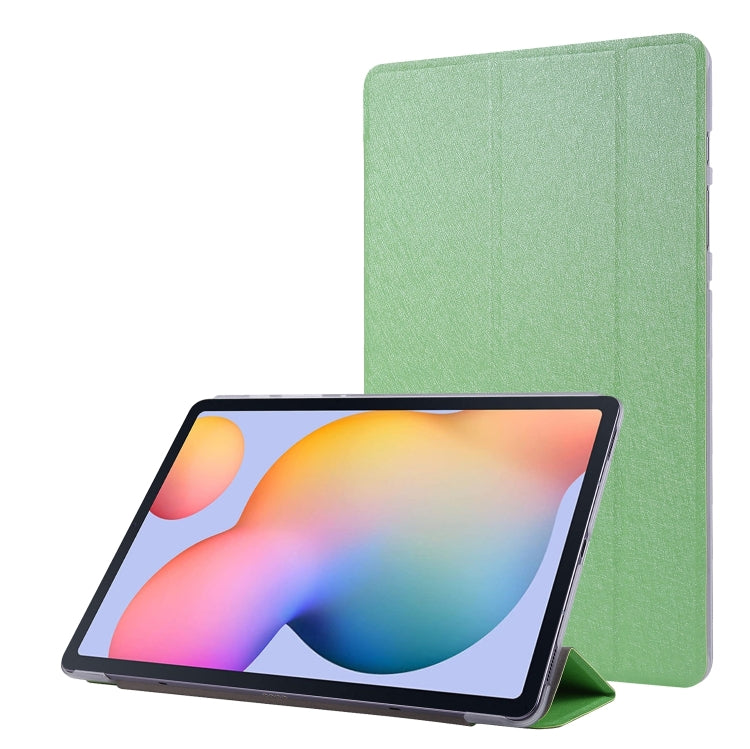 For Samsung Galaxy Tab S8 / Tab S7 Silk Texture Flip Leather Tablet Case(Green) by bashfashion
