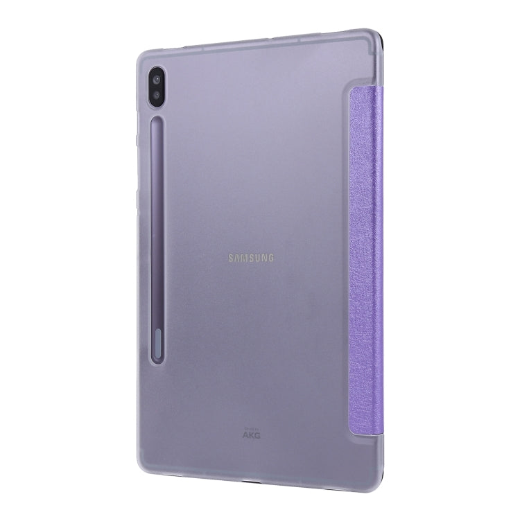 For Samsung Galaxy Tab S8 / Tab S7 Silk Texture Flip Leather Tablet Case(Light Purple) by bashfashion