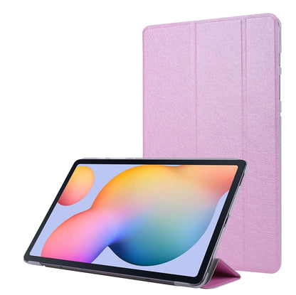 For Samsung Galaxy Tab S8 / Tab S7 Silk Texture Flip Leather Tablet Case(Pink) by bashfashion