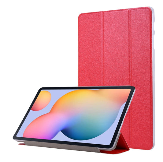 For Samsung Galaxy Tab S8 / Tab S7 Silk Texture Flip Leather Tablet Case(Red) by bashfashion