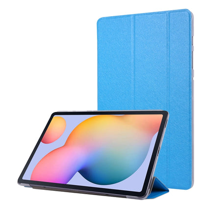 For Samsung Galaxy Tab S8+ / Tab S7+ Silk Texture Flip Leather Tablet Case(Sky Blue) by bashfashion