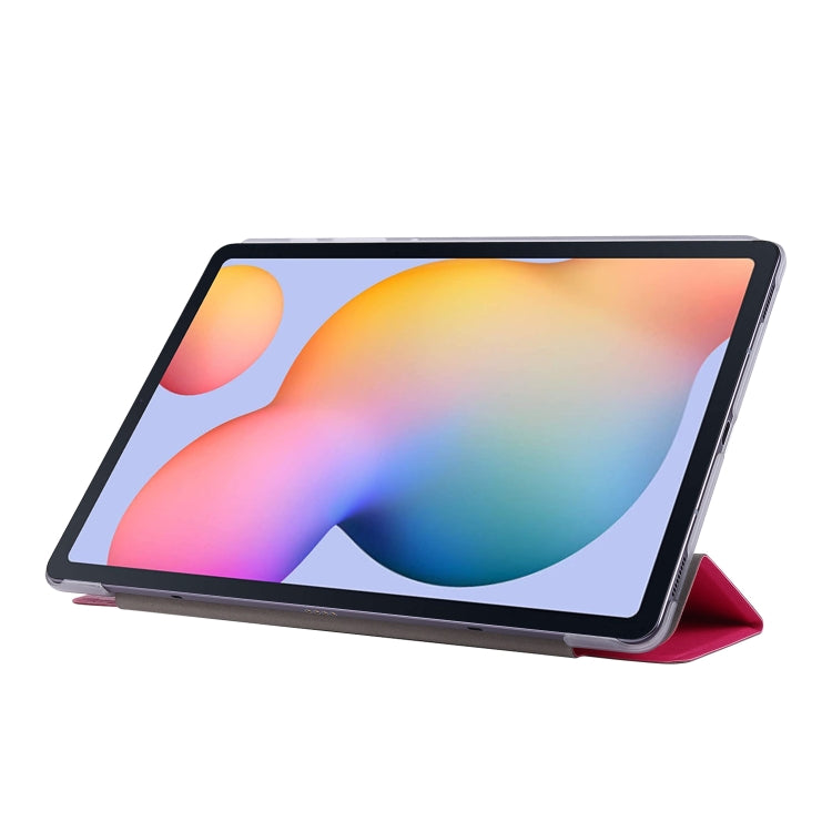 For Samsung Galaxy Tab S8+ / Tab S7+ Silk Texture Flip Leather Tablet Case(Rose Red) by bashfashion