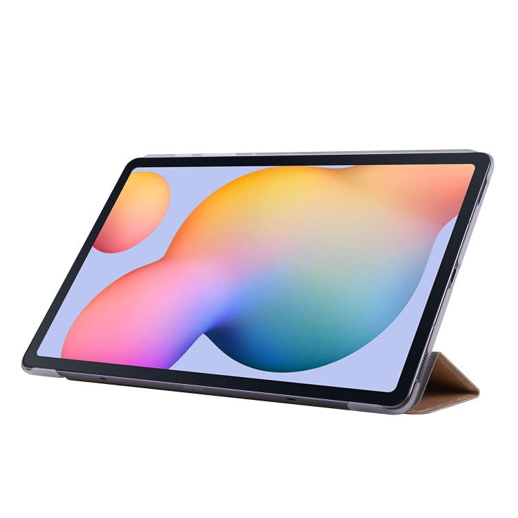 For Samsung Galaxy Tab S8+ / Tab S7+ Silk Texture Flip Leather Tablet Case(Gold) by bashfashion