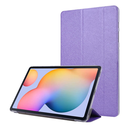 For Samsung Galaxy Tab S8+ / Tab S7+ Silk Texture Flip Leather Tablet Case(Light Purple) by bashfashion