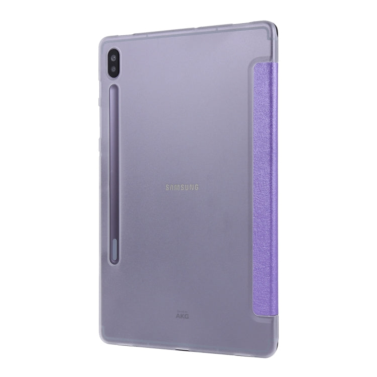 For Samsung Galaxy Tab S8+ / Tab S7+ Silk Texture Flip Leather Tablet Case(Light Purple) by bashfashion