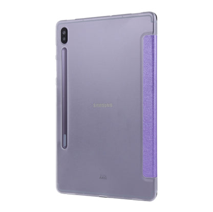 For Samsung Galaxy Tab S8+ / Tab S7+ Silk Texture Flip Leather Tablet Case(Light Purple) by bashfashion