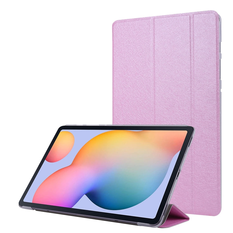 For Samsung Galaxy Tab S8+ / Tab S7+ Silk Texture Flip Leather Tablet Case(Pink) by bashfashion