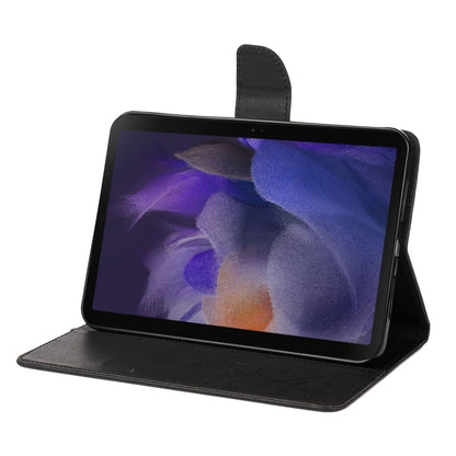 For Samsung Galaxy Tab A8 10.5 2021 X200 / X205 Butterfly Flower Embossing Pattern Leather Tablet Case(Black) by bashfashion