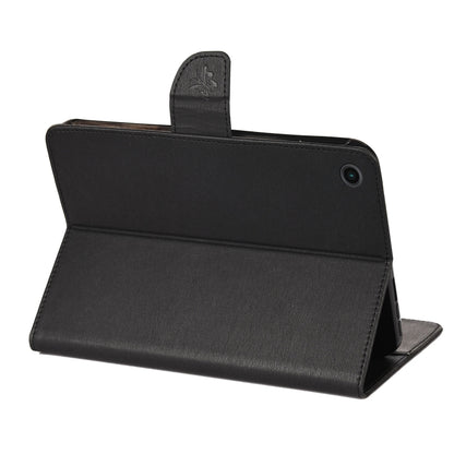 For Samsung Galaxy Tab A8 10.5 2021 X200 / X205 Butterfly Flower Embossing Pattern Leather Tablet Case(Black) by bashfashion