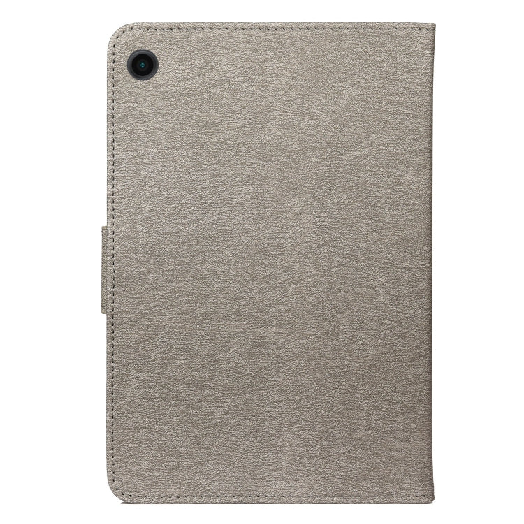 For Samsung Galaxy Tab A8 10.5 2021 X200 / X205 Butterfly Flower Embossing Pattern Leather Tablet Case(Grey) by bashfashion