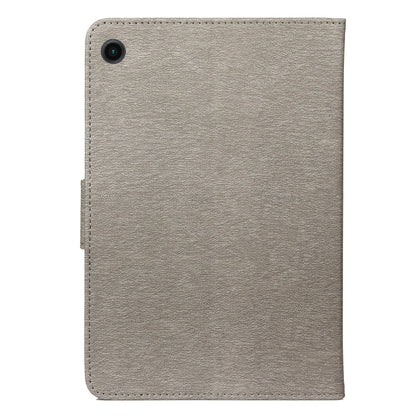 For Samsung Galaxy Tab A8 10.5 2021 X200 / X205 Butterfly Flower Embossing Pattern Leather Tablet Case(Grey) by bashfashion