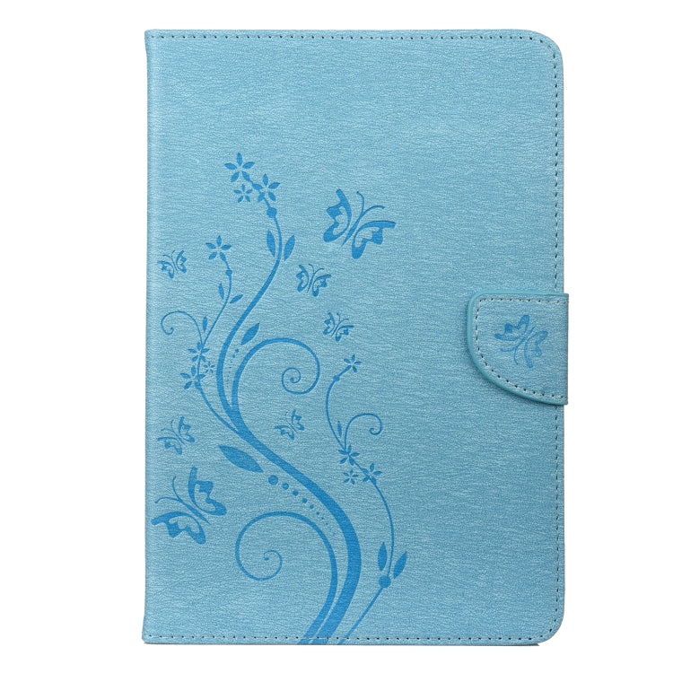 For Samsung Galaxy Tab A8 10.5 2021 X200 / X205 Butterfly Flower Embossing Pattern Leather Tablet Case(Blue) by bashfashion