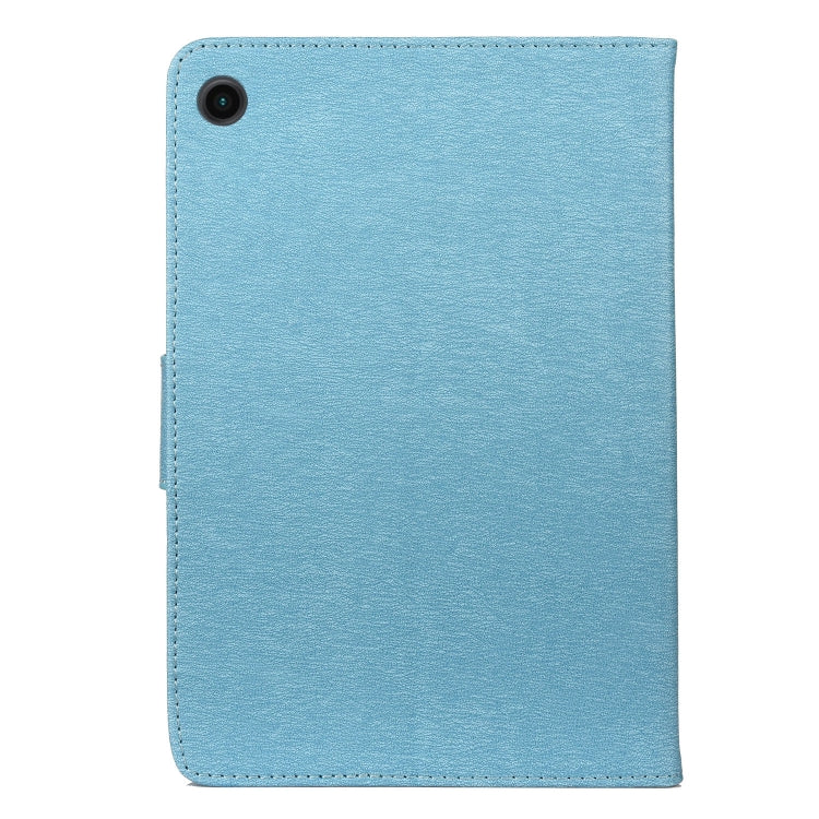 For Samsung Galaxy Tab A8 10.5 2021 X200 / X205 Butterfly Flower Embossing Pattern Leather Tablet Case(Blue) by bashfashion