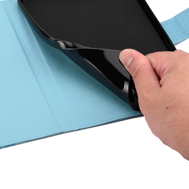 For Samsung Galaxy Tab A8 10.5 2021 X200 / X205 Butterfly Flower Embossing Pattern Leather Tablet Case(Blue) by bashfashion