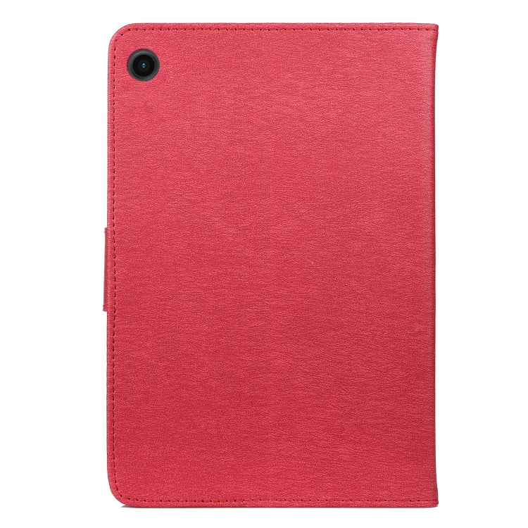 For Samsung Galaxy Tab A8 10.5 2021 X200 / X205 Butterfly Flower Embossing Pattern Leather Tablet Case(Magenta) by bashfashion