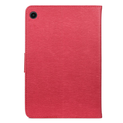 For Samsung Galaxy Tab A8 10.5 2021 X200 / X205 Butterfly Flower Embossing Pattern Leather Tablet Case(Magenta) by bashfashion