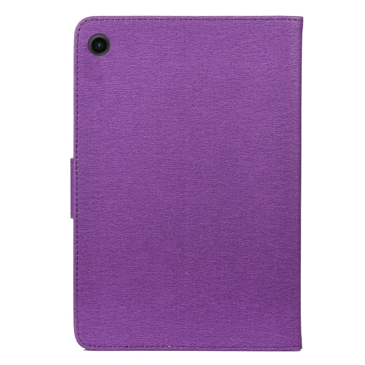 For Samsung Galaxy Tab A8 10.5 2021 X200 / X205 Butterfly Flower Embossing Pattern Leather Tablet Case(Purple) by bashfashion