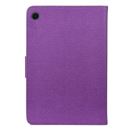 For Samsung Galaxy Tab A8 10.5 2021 X200 / X205 Butterfly Flower Embossing Pattern Leather Tablet Case(Purple) by bashfashion