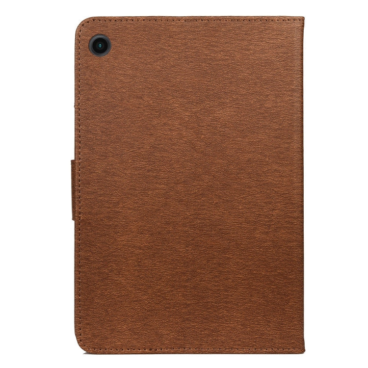 For Samsung Galaxy Tab A8 10.5 2021 X200 / X205 Butterfly Flower Embossing Pattern Leather Tablet Case(Brown) by bashfashion