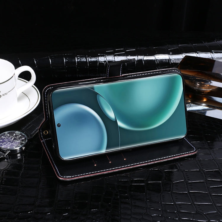 For Honor Magic4 idewei Crocodile Texture Leather Phone Case(Black) by idewei