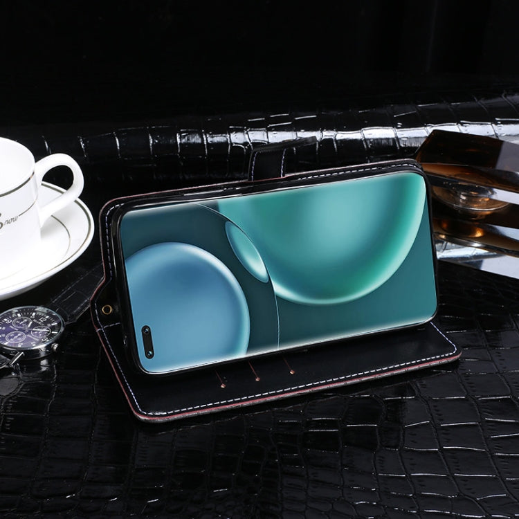 For Honor Magic4 Pro idewei Crocodile Texture Leather Phone Case(Black) by idewei