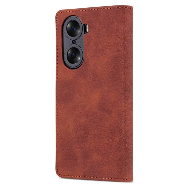 For Honor 60 AZNS Skin Feel Calf Texture Horizontal Flip Leather Phone Case(Brown) by AZNS