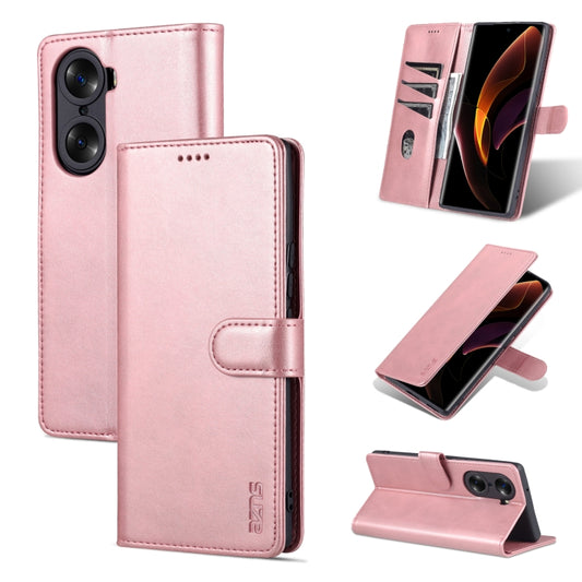 For Honor 60 AZNS Skin Feel Calf Texture Horizontal Flip Leather Phone Case(Rose Gold) by AZNS