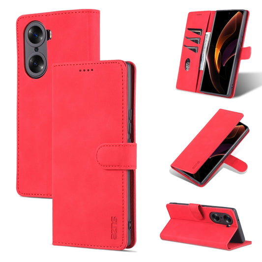 For Honor 60 AZNS Skin Feel Calf Texture Horizontal Flip Leather Phone Case(Red) by AZNS