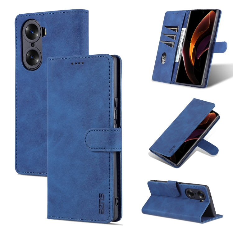 For Honor 60 AZNS Skin Feel Calf Texture Horizontal Flip Leather Phone Case(Blue) by AZNS
