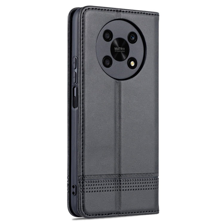 For Honor X30 AZNS Magnetic Calf Texture Leather Phone Case(Black) by AZNS