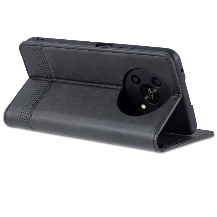 For Honor X30 AZNS Magnetic Calf Texture Leather Phone Case(Black) by AZNS