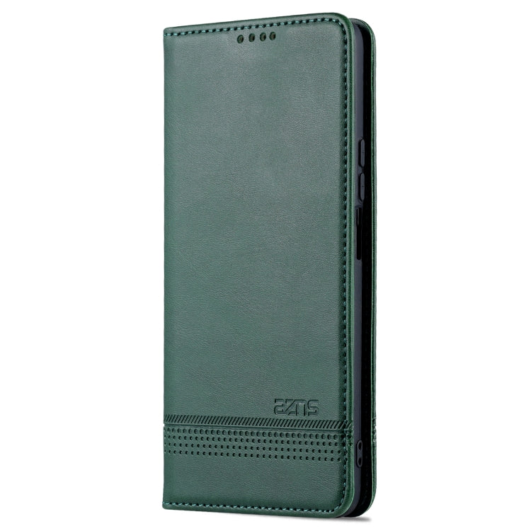 For Honor X30 AZNS Magnetic Calf Texture Leather Phone Case(Dark Green) by AZNS