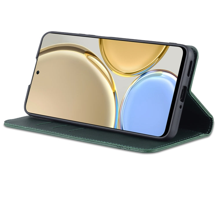 For Honor X30 AZNS Magnetic Calf Texture Leather Phone Case(Dark Green) by AZNS